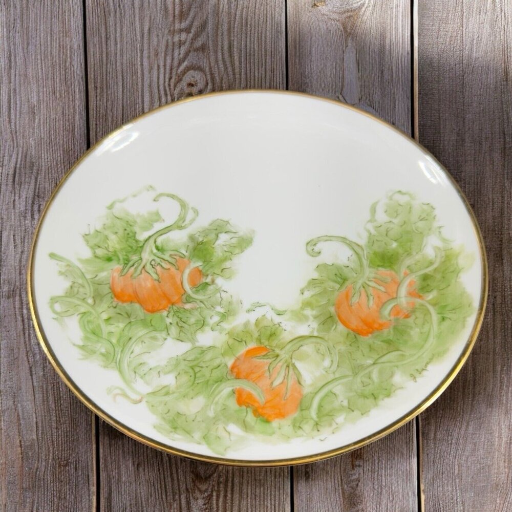Antique Hand Painted Dish Plate Fine Porcelain Fresh Tomatoes Pattern‎ Signed